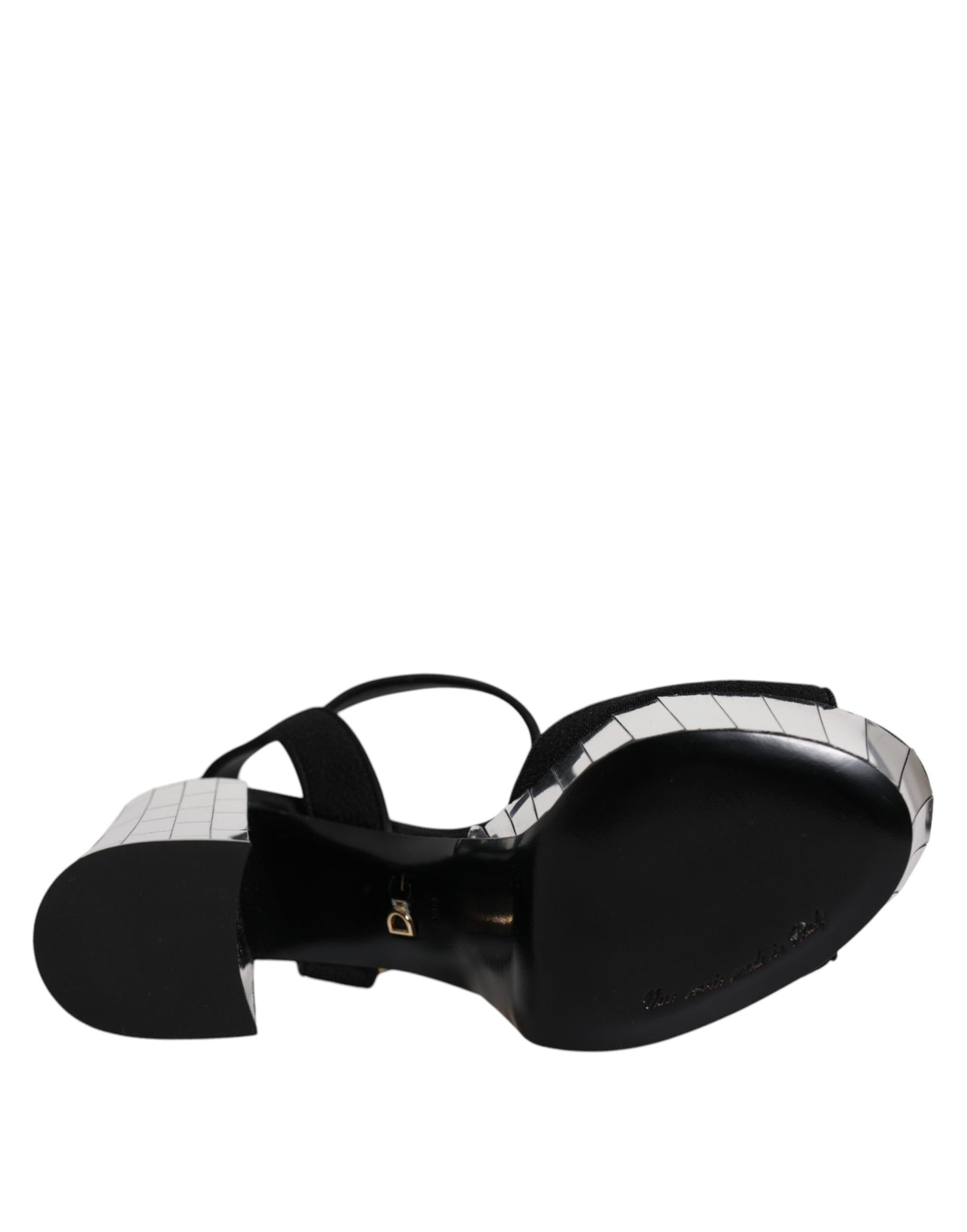 Dolce & Gabbana Schwarze Spiegel-Plateau-Sandalen