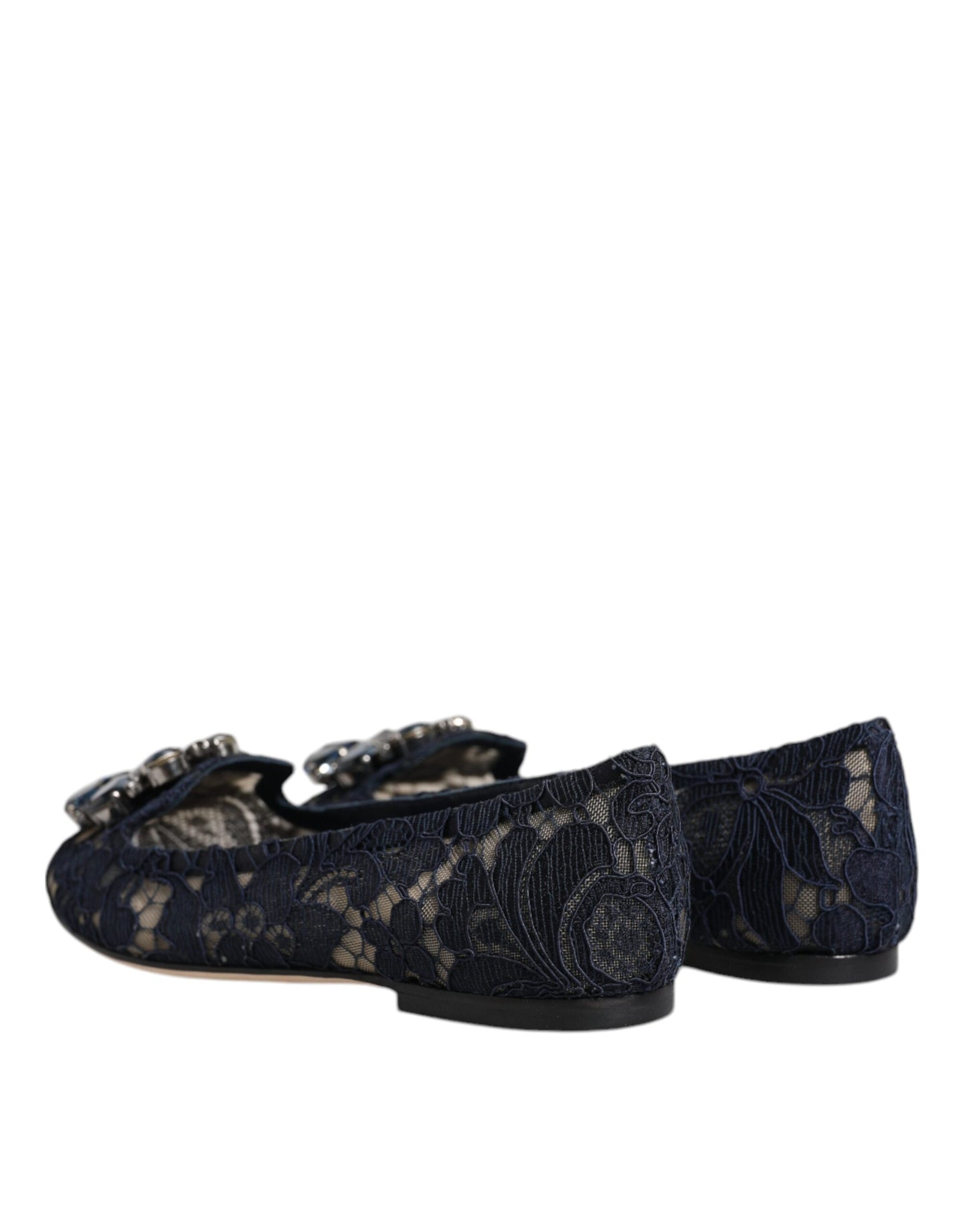 Dolce & Gabbana – Blaue Taormina-Ballerinas mit Spitzenkristallen