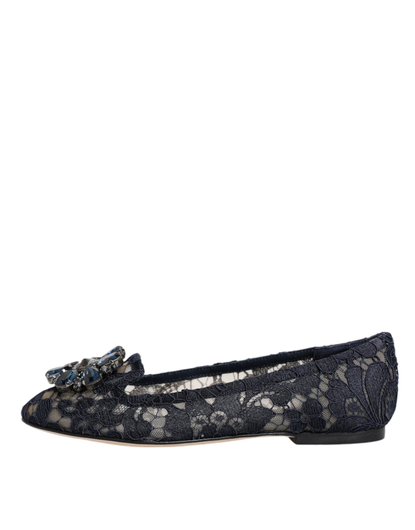 Dolce & Gabbana – Blaue Taormina-Ballerinas mit Spitzenkristallen