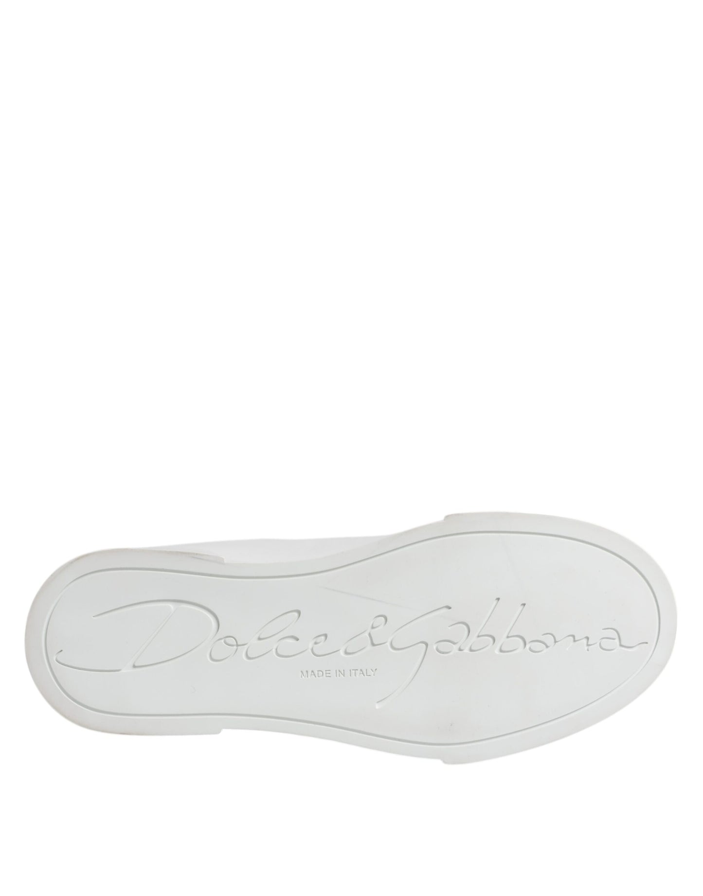 Dolce & Gabbana Klassische Low-Top-Sneakers aus weißem Leder