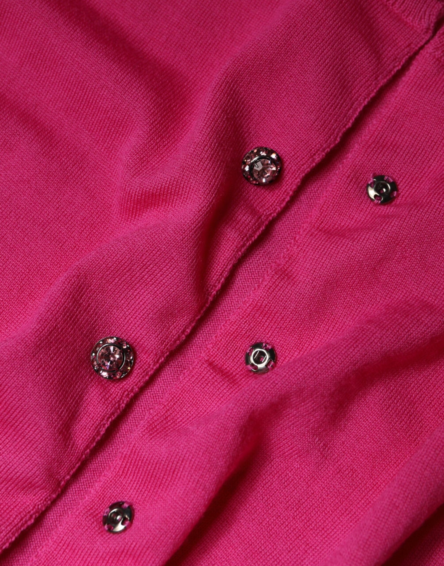 Dolce & Gabbana – Rosa Strickjacke aus Wolle mit Knopfleiste