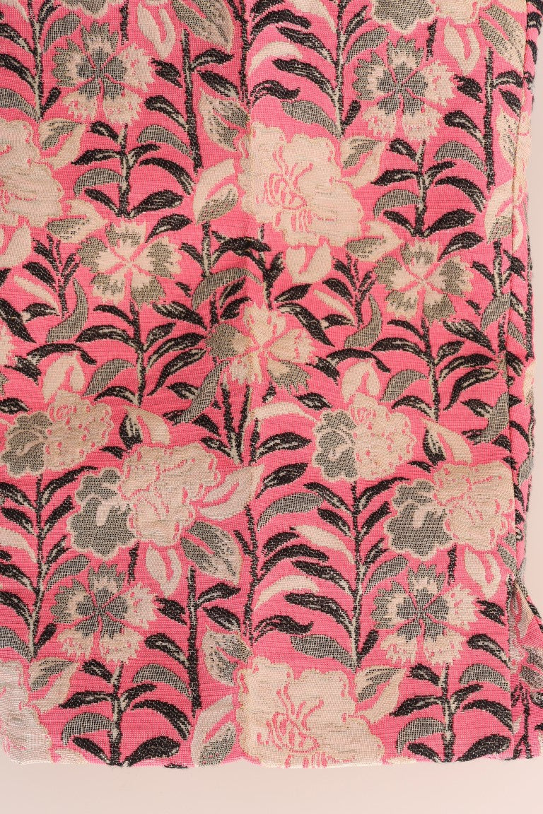 Dolce & Gabbana – Caprihose aus Brokat mit Blumenmuster in Rosa