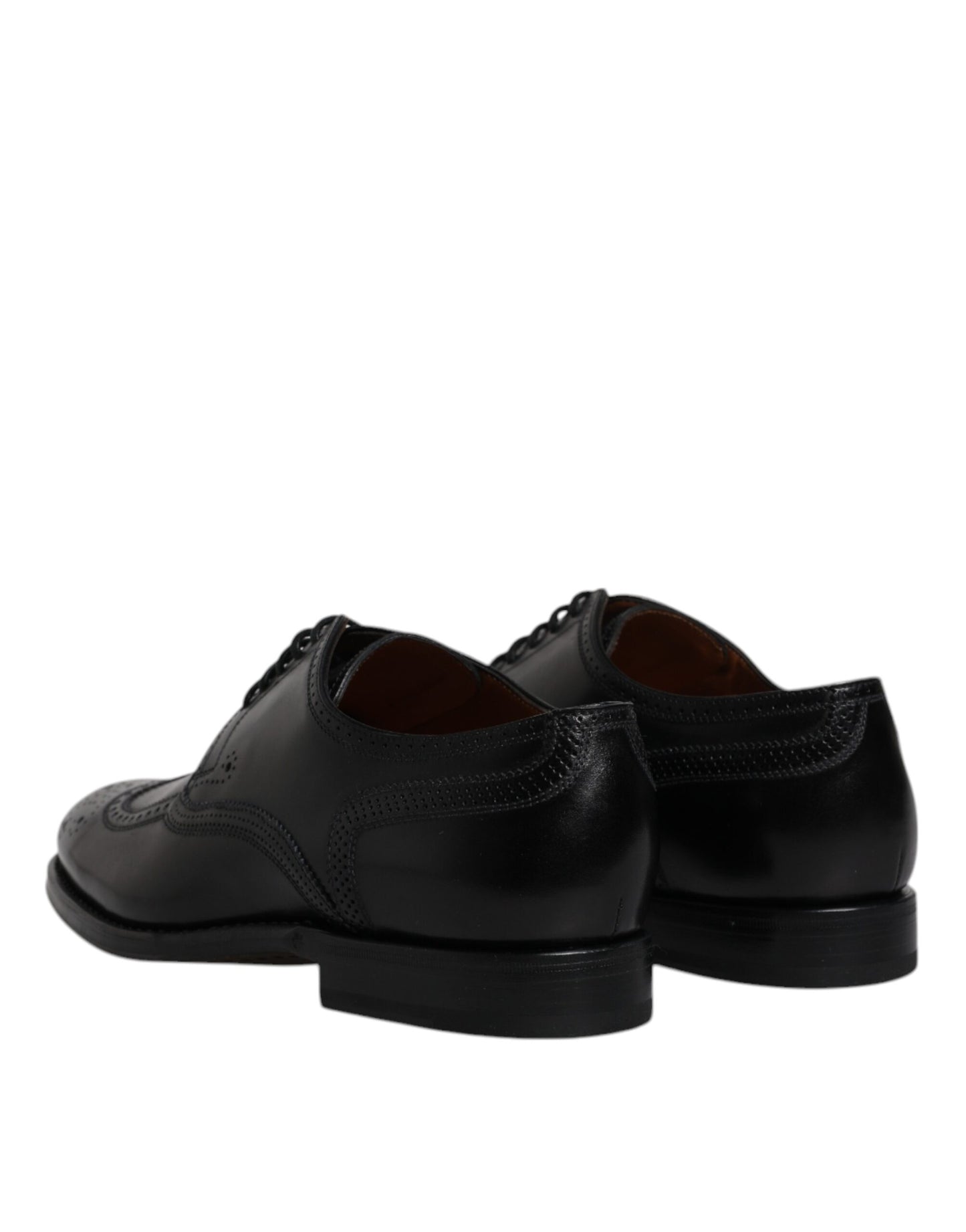 Dolce & Gabbana – Formelle Derby-Schuhe aus schwarzem Leder mit Flügelkappe
