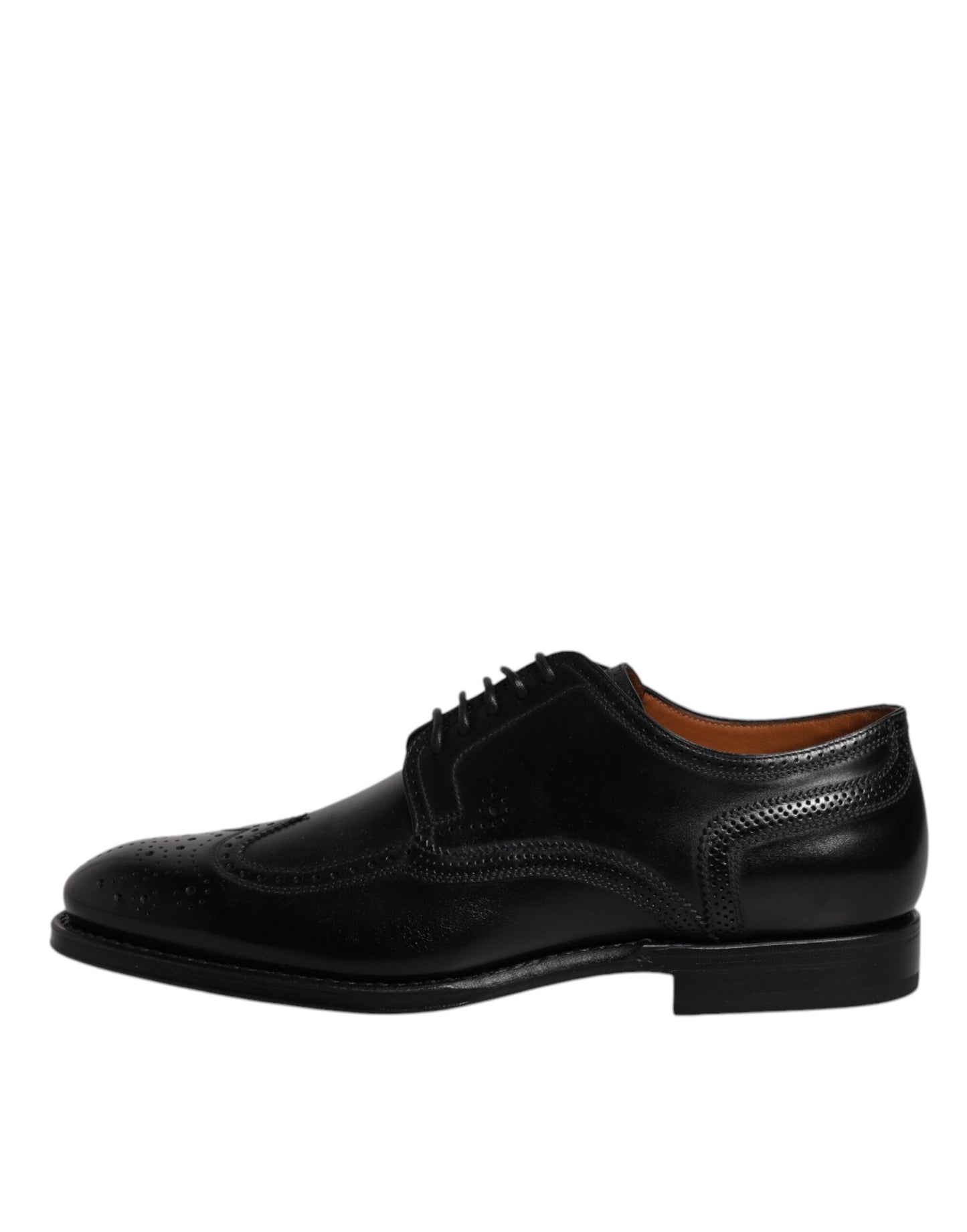 Dolce & Gabbana – Formelle Derby-Schuhe aus schwarzem Leder mit Flügelkappe
