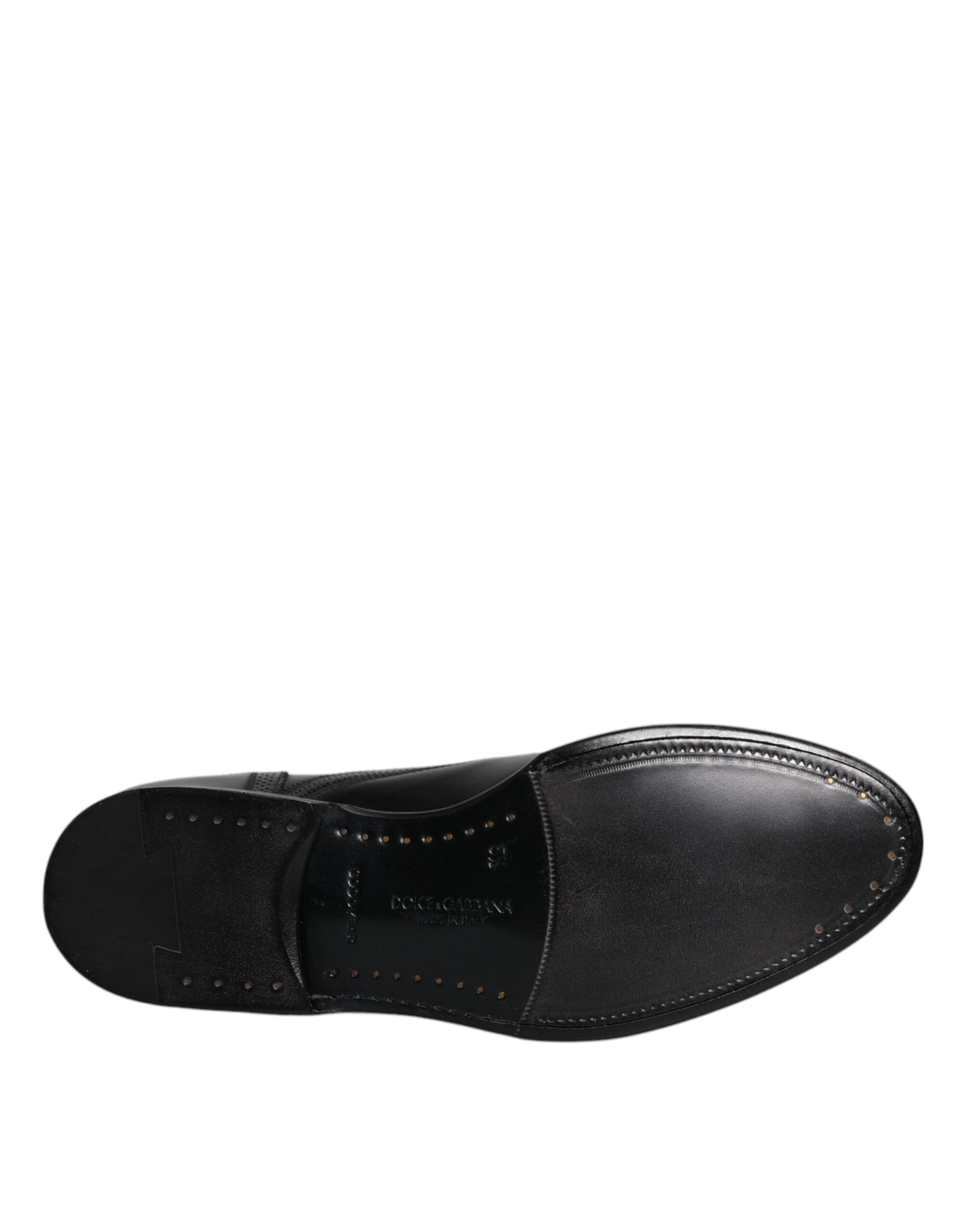 Dolce & Gabbana – Formelle Derby-Schuhe aus schwarzem Leder mit Flügelkappe