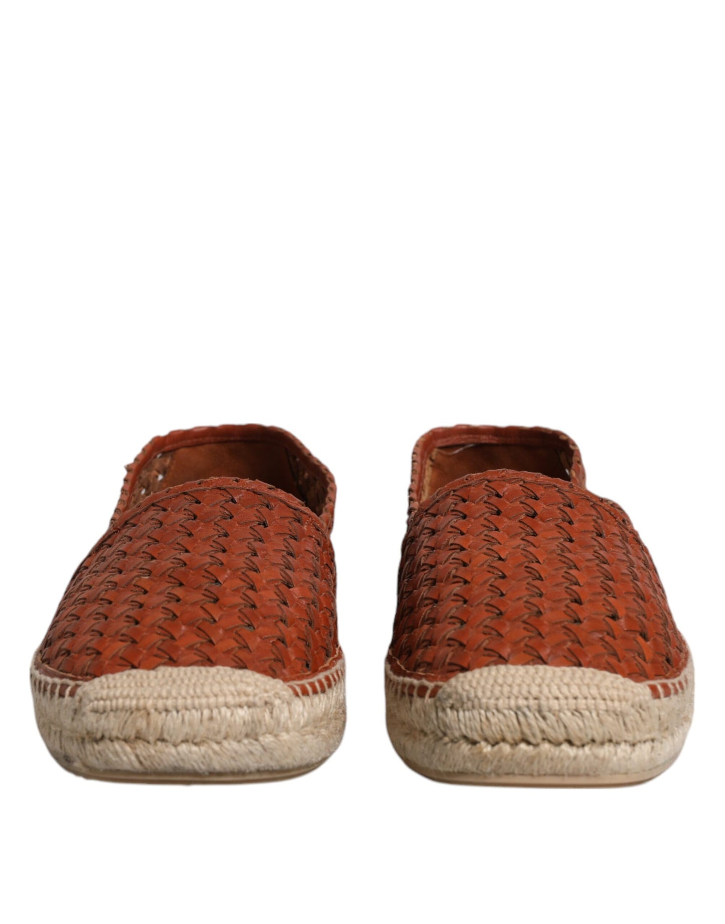 Dolce & Gabbana Kastanienbraune Espadrilles aus gewebtem Leder für Herren