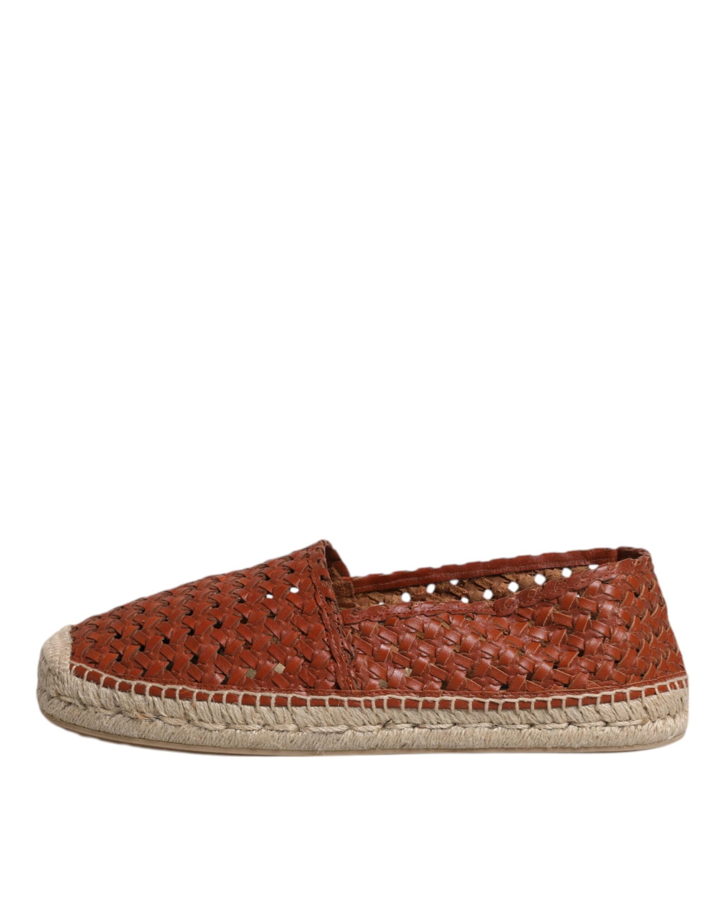 Dolce & Gabbana Kastanienbraune Espadrilles aus gewebtem Leder für Herren