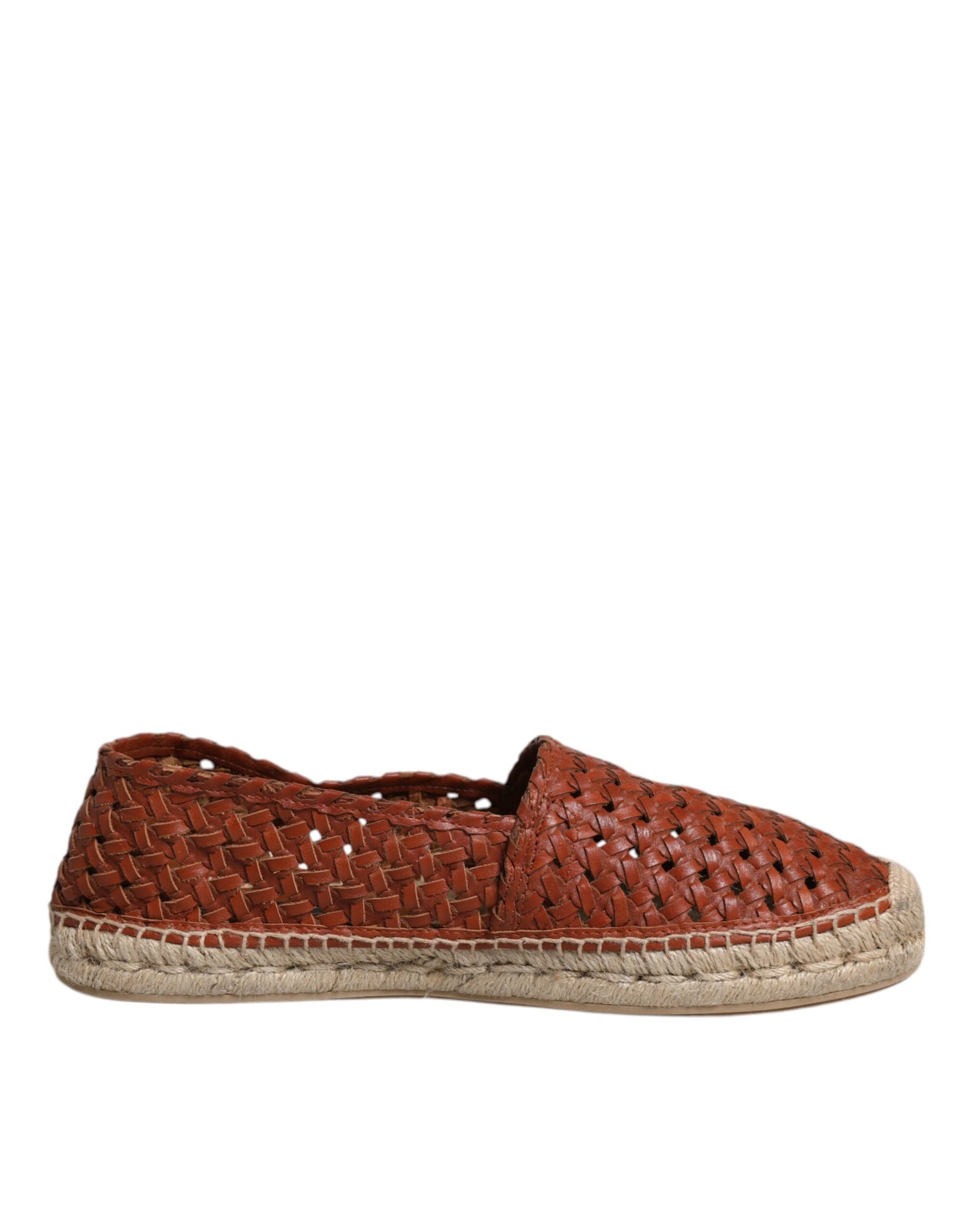 Dolce & Gabbana Kastanienbraune Espadrilles aus gewebtem Leder für Herren
