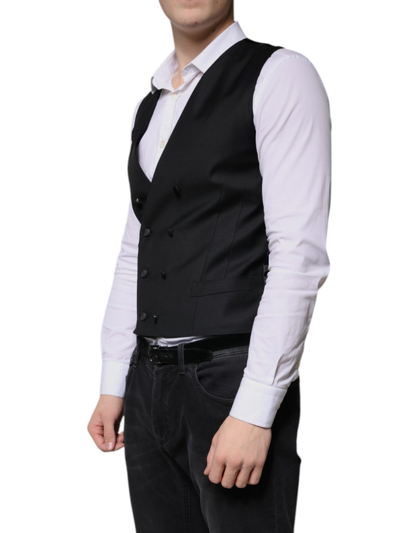 Dolce & Gabbana Schwarze Weste aus Wolle für formelle Anlässe für Herren