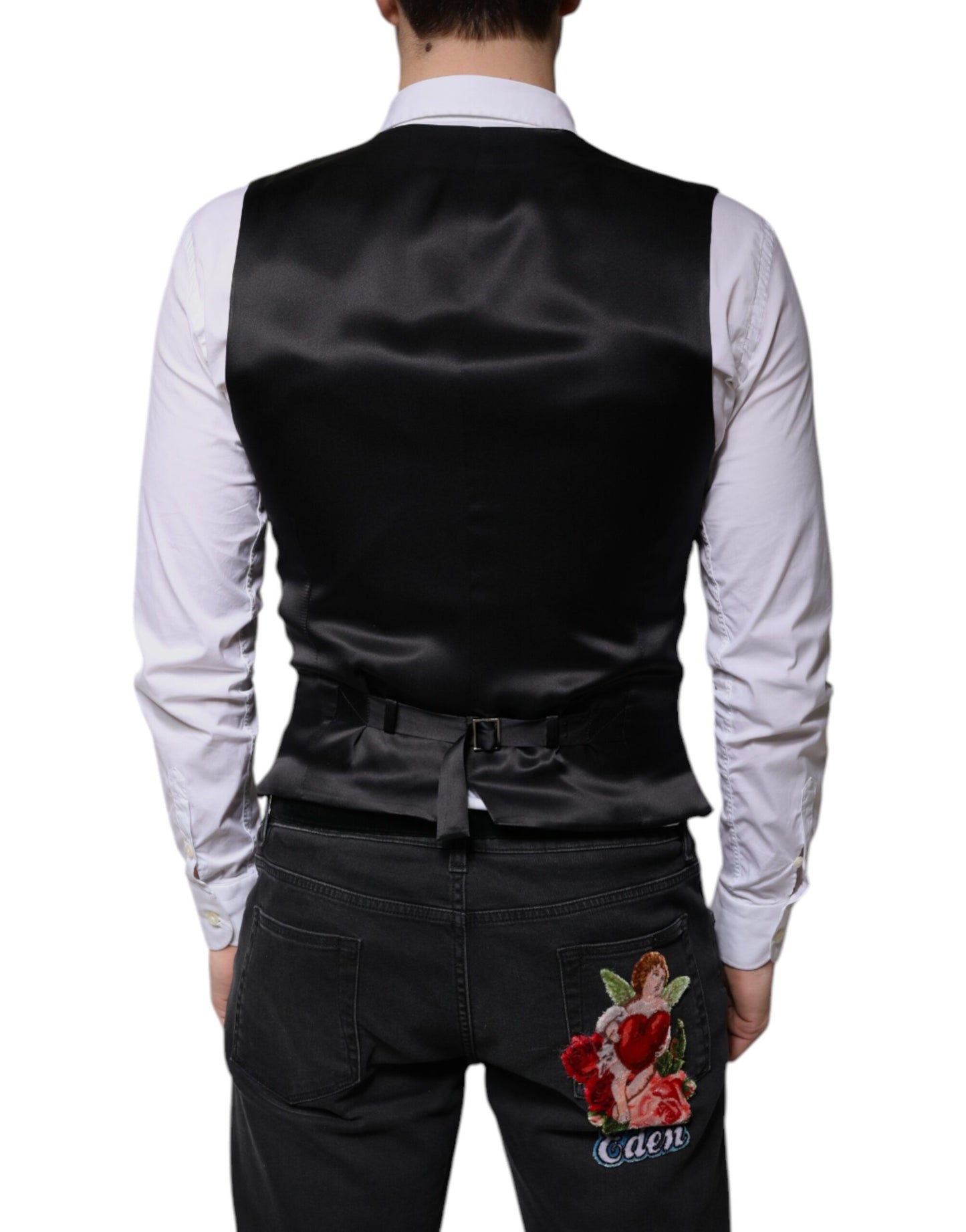 Dolce & Gabbana Schwarze Weste aus Wolle für formelle Anlässe für Herren