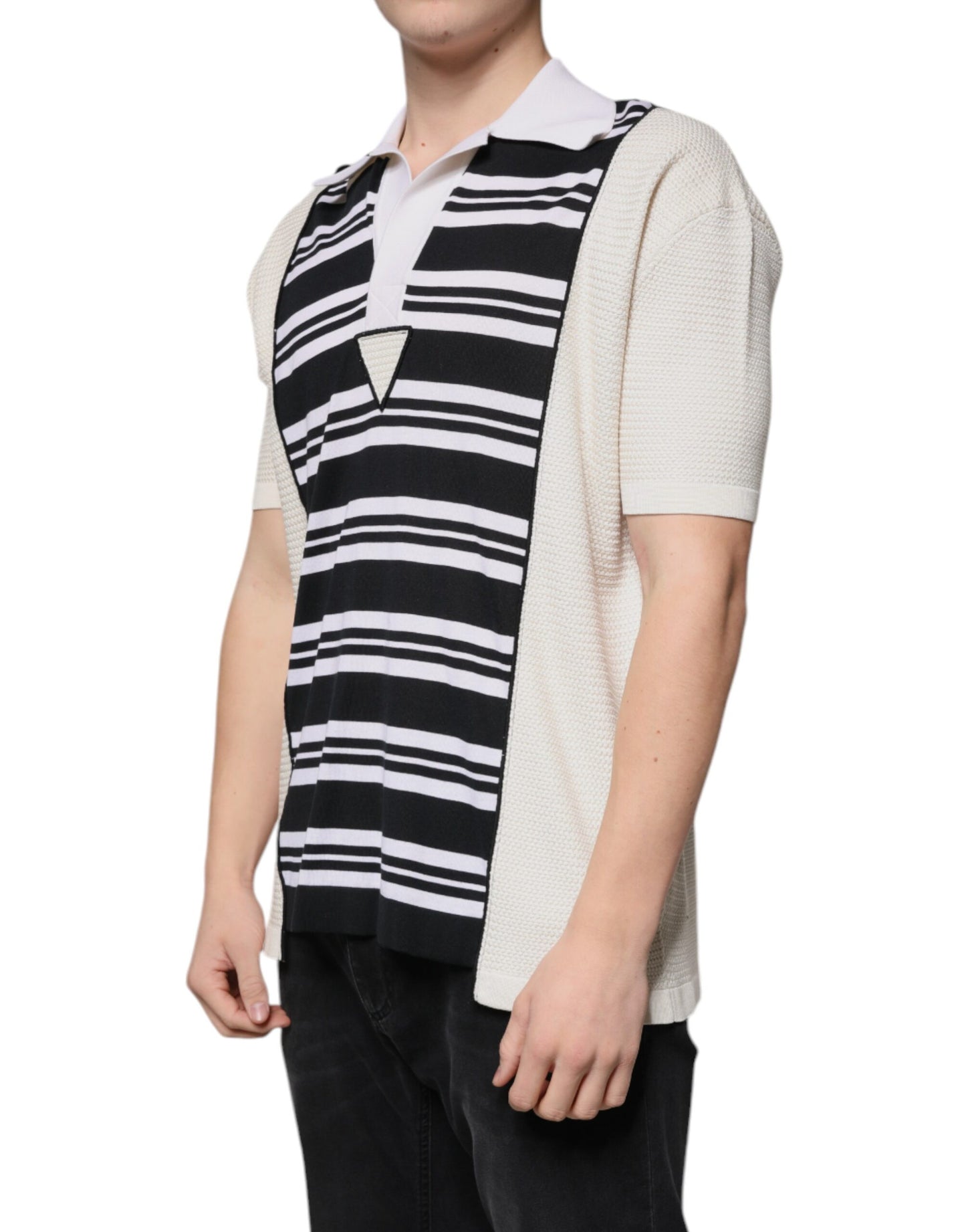 Dolce & Gabbana Polo-T-Shirt mit mehrfarbigem Streifenkragen