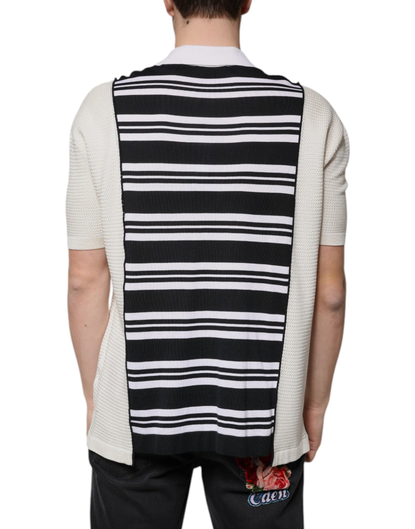 Dolce & Gabbana Polo-T-Shirt mit mehrfarbigem Streifenkragen