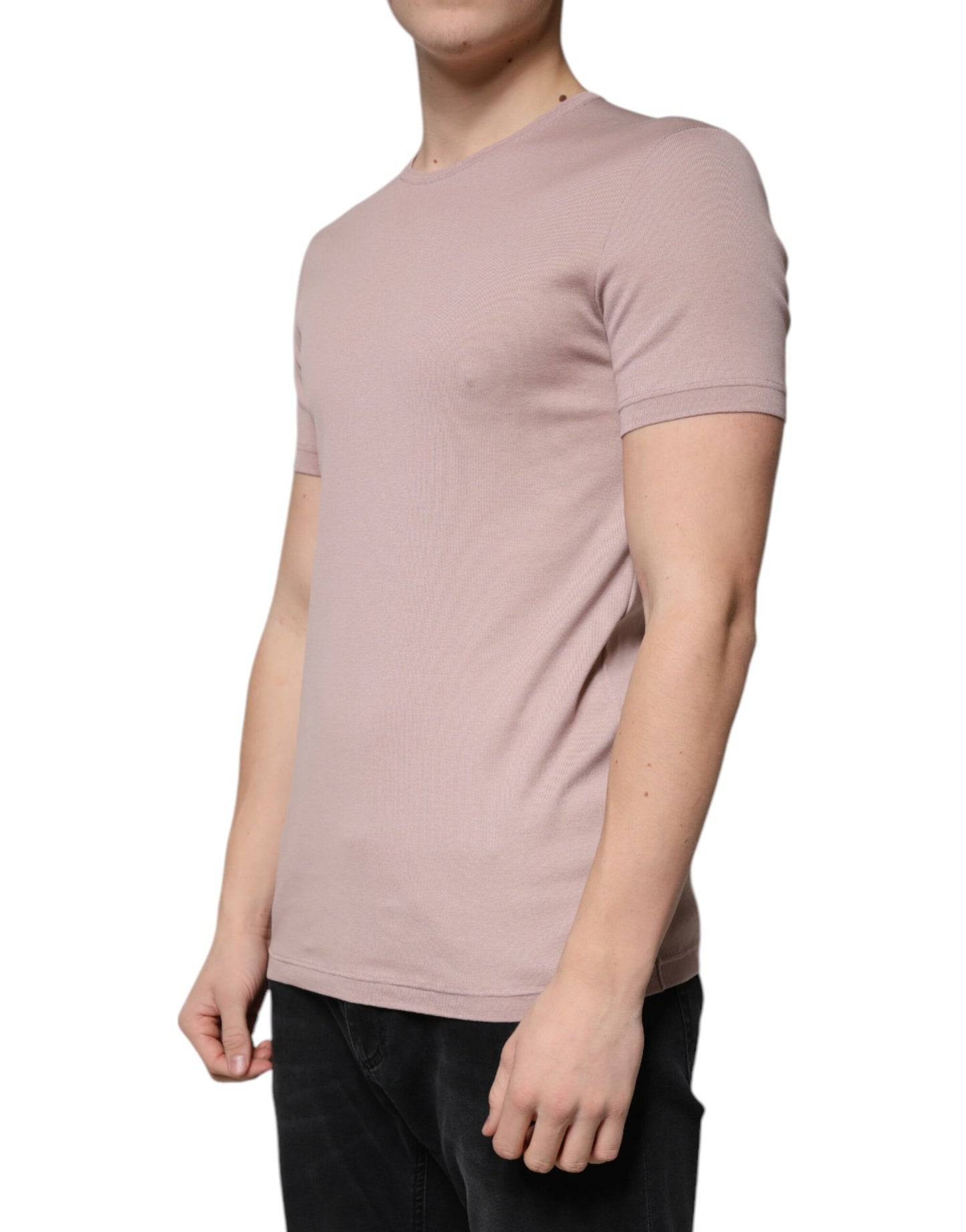 Dolce & Gabbana – Braunes T-Shirt aus Baumwolle mit kurzen Ärmeln und Rundhalsausschnitt