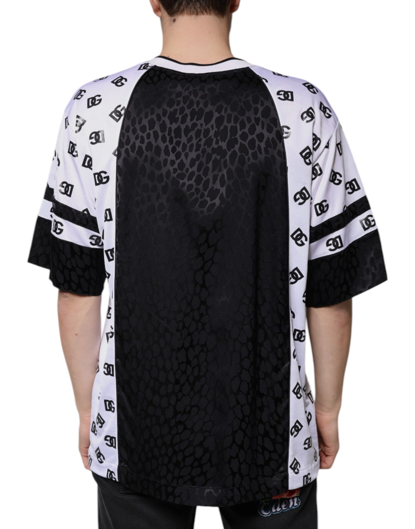 Dolce & Gabbana – T-Shirt mit Logo in Schwarz und Weiß für Herren mit kurzen Ärmeln