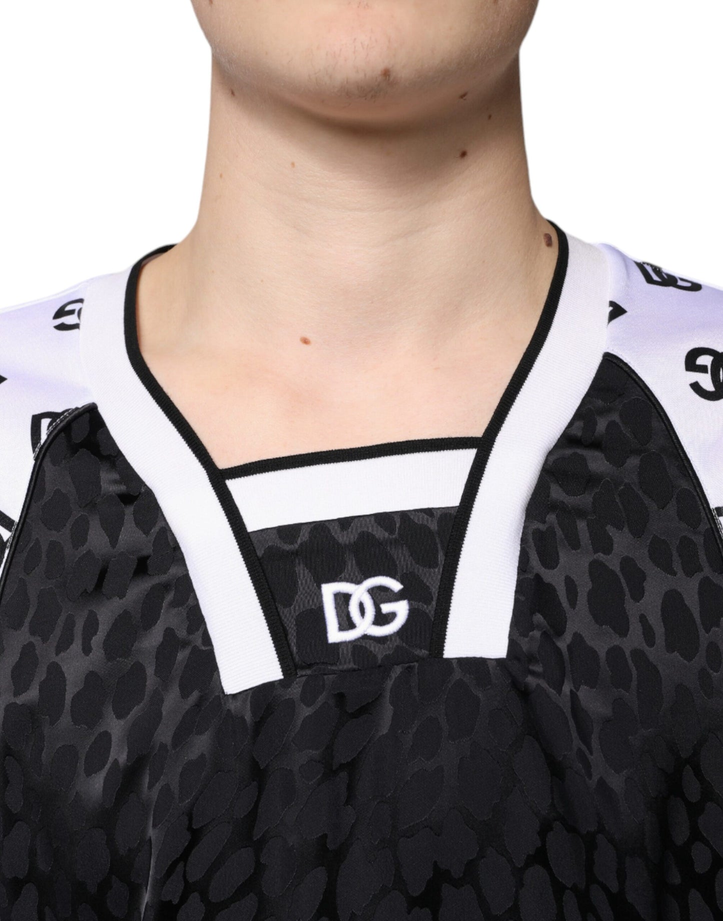 Dolce & Gabbana – T-Shirt mit Logo in Schwarz und Weiß für Herren mit kurzen Ärmeln