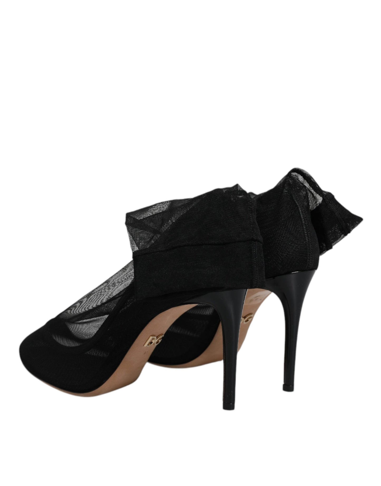 Dolce & Gabbana – Sockenstiefel aus schwarzem Nylon mit Stretch-Mesh