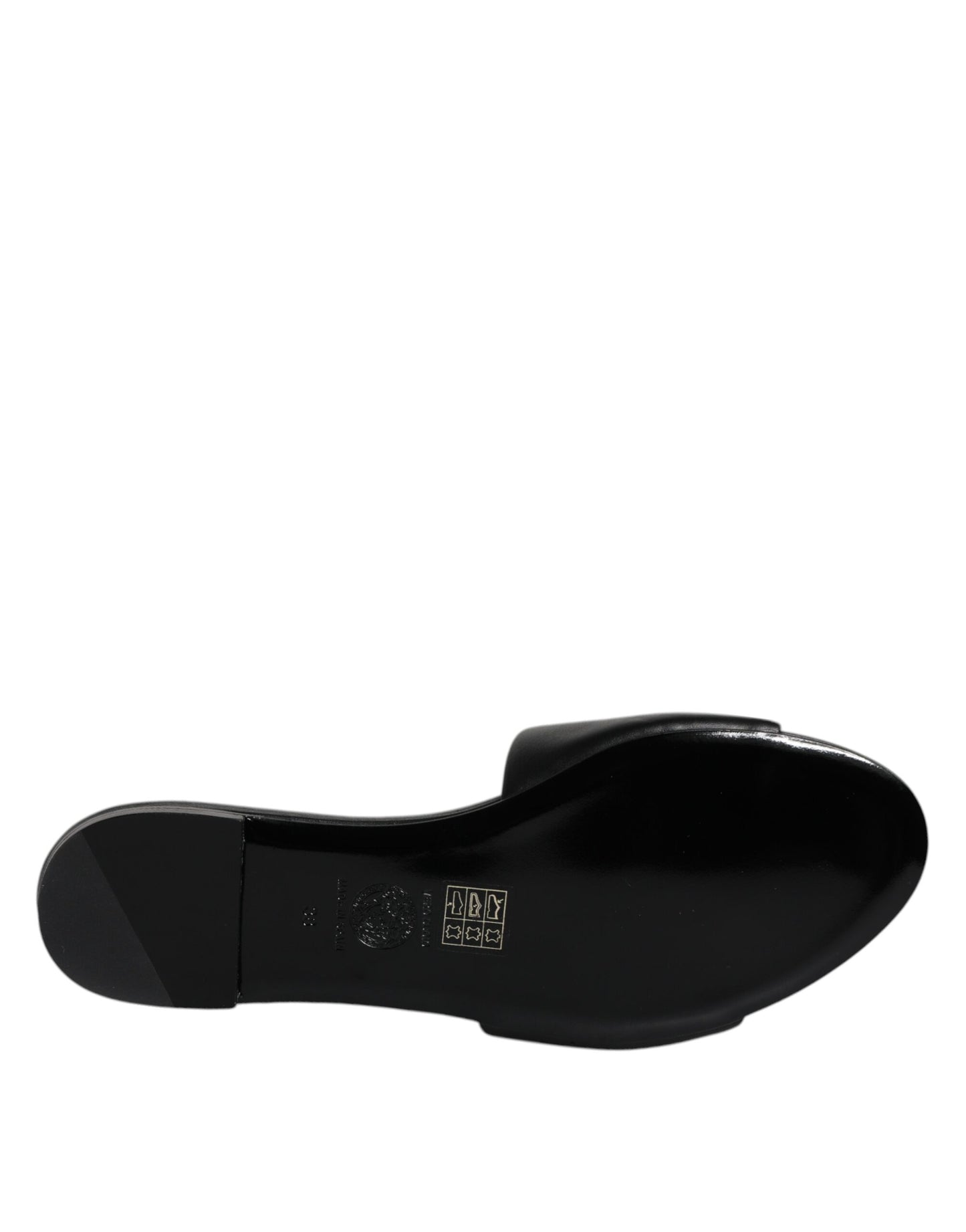 Versace – Schwarze Slipper aus Leder mit Logo-Schild
