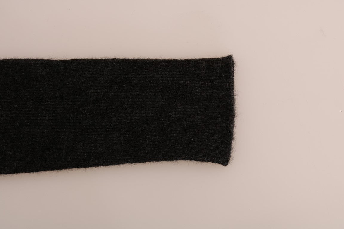 Dolce & Gabbana Graue gerippte Stretch-Strumpfhose aus Kaschmir