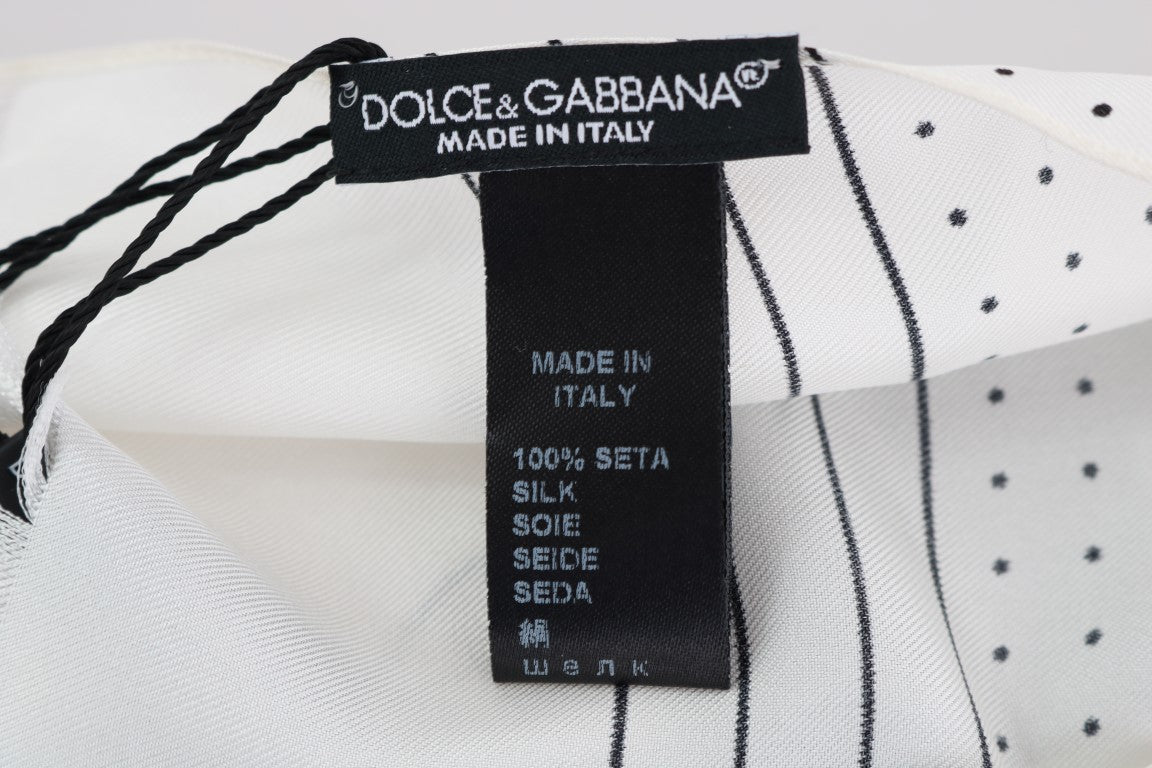 Dolce & Gabbana – Schmaler Seidenschal mit weißen Punkten