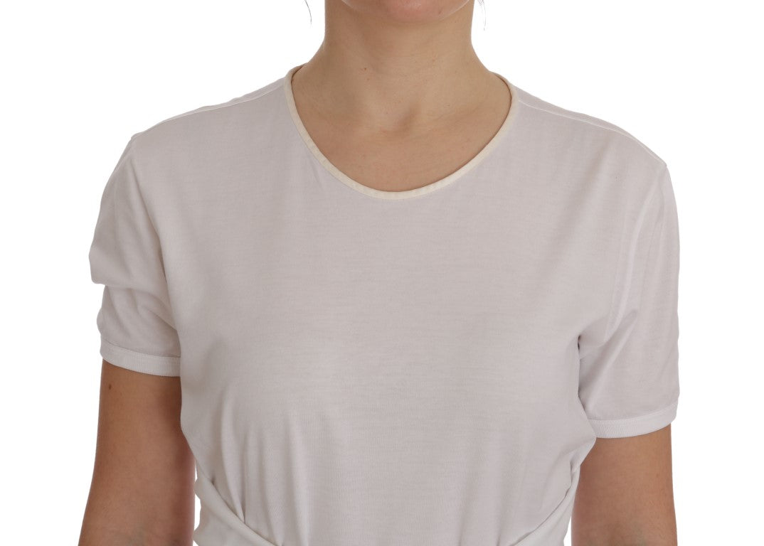 Dolce & Gabbana Weißes Baumwoll-Seiden-T-Shirt