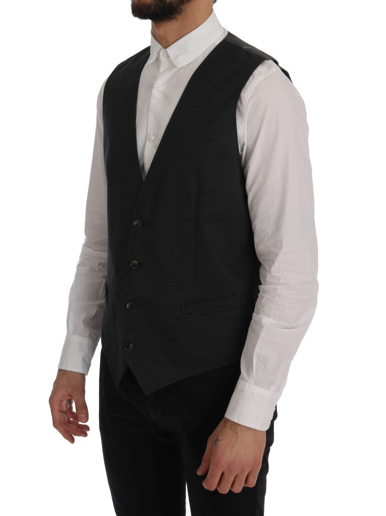Dolce & Gabbana Graue STAFF-Weste aus Baumwoll-Rayon
