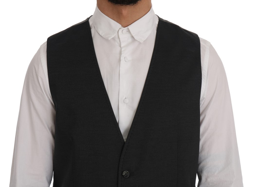 Dolce & Gabbana Graue STAFF-Weste aus Baumwoll-Rayon