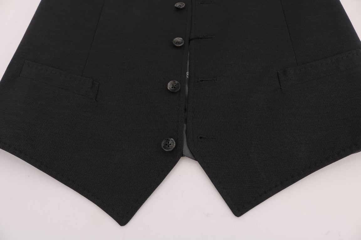Dolce & Gabbana Graue STAFF-Weste aus Baumwoll-Rayon