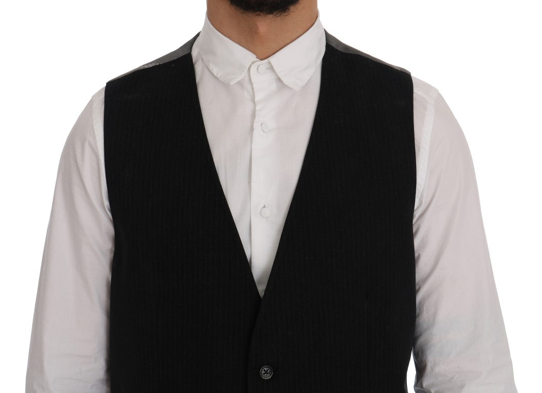 Dolce & Gabbana Schwarze STAFF-Weste aus Baumwoll-Rayon