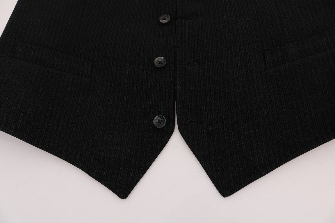 Dolce & Gabbana Schwarze STAFF-Weste aus Baumwoll-Rayon