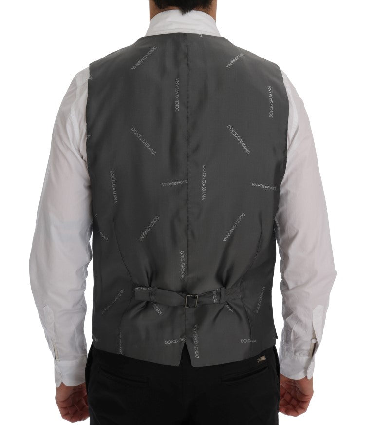 Dolce & Gabbana Graue STAFF-Weste aus Baumwoll-Rayon