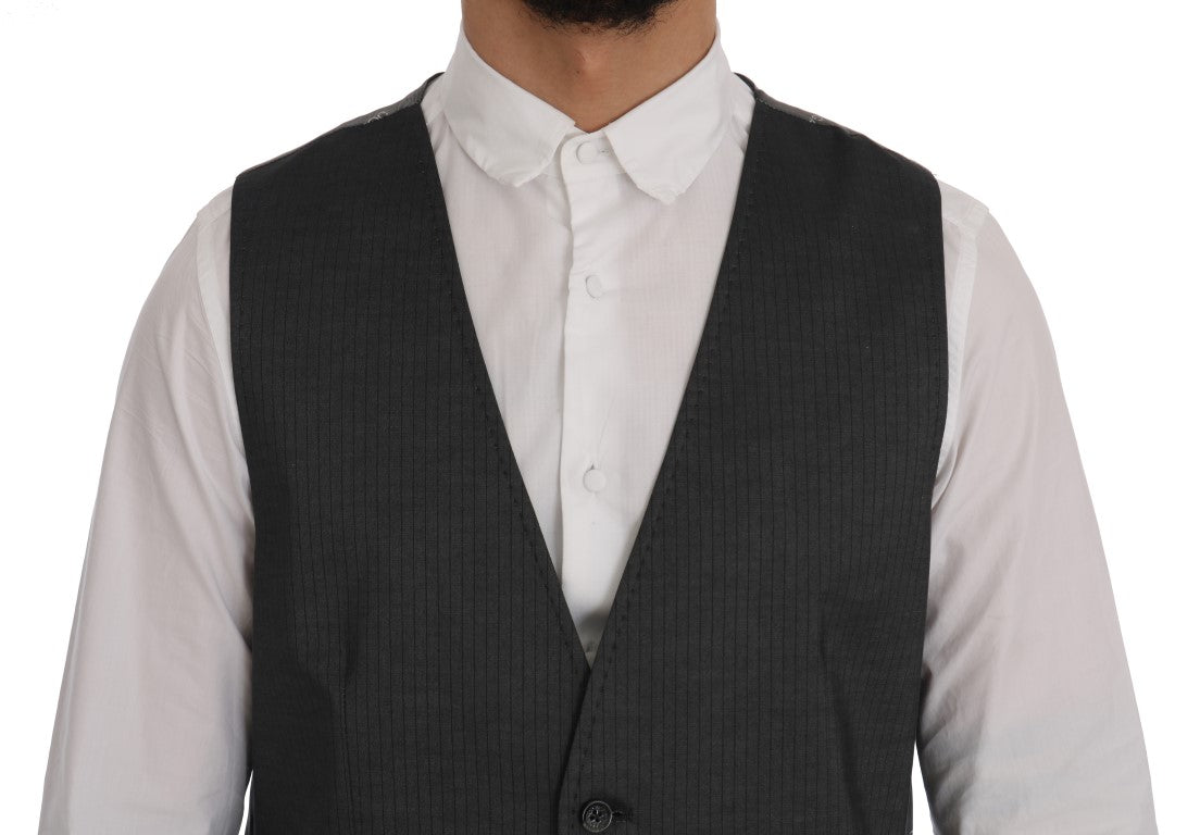 Dolce & Gabbana Graue STAFF-Weste aus Baumwoll-Rayon