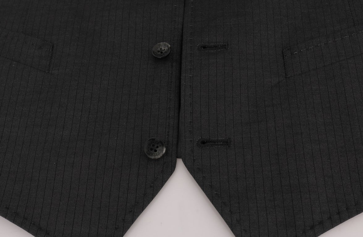 Dolce & Gabbana Graue STAFF-Weste aus Baumwoll-Rayon