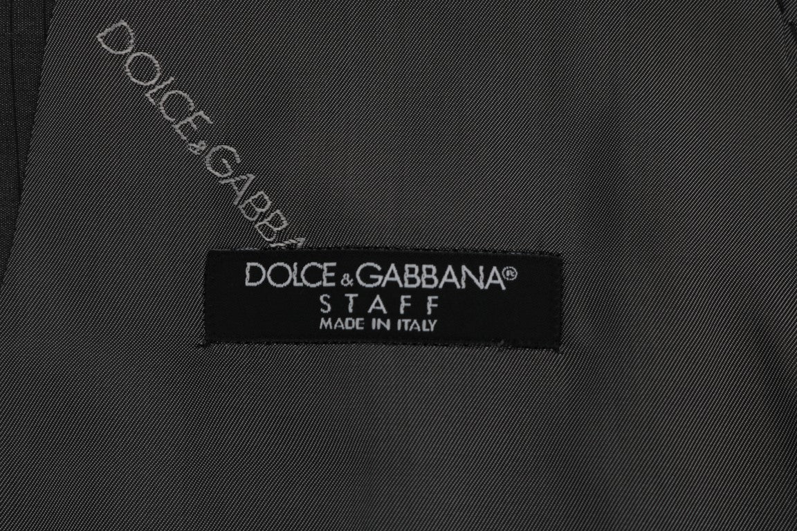 Dolce & Gabbana Graue STAFF-Weste aus Baumwoll-Rayon
