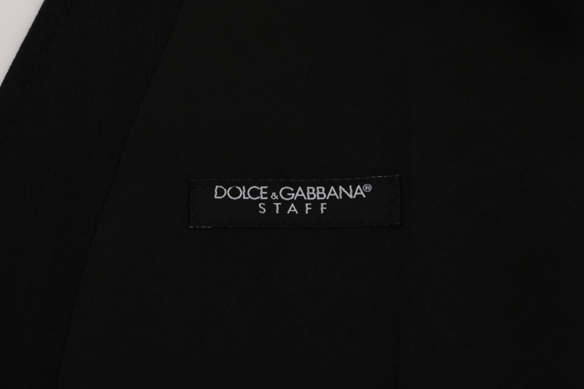 Dolce & Gabbana Schwarzer STAFF Wollstretch-Cardigan