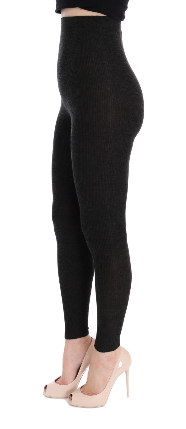 Dolce & Gabbana Graue Kaschmir-Stretch-Strumpfhose