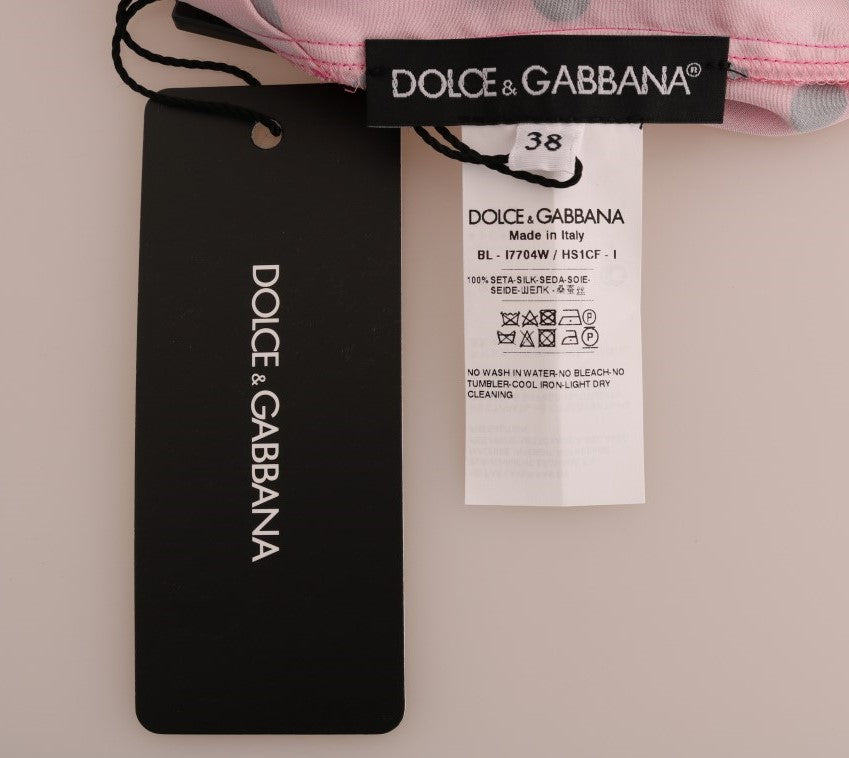 Dolce & Gabbana – Seidenbluse mit rosa Punkten