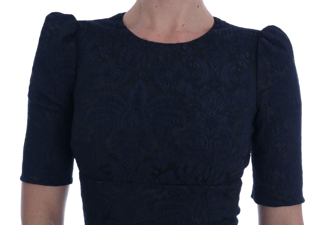 Dolce & Gabbana – Schwarz-blaues ausgestelltes Minikleid