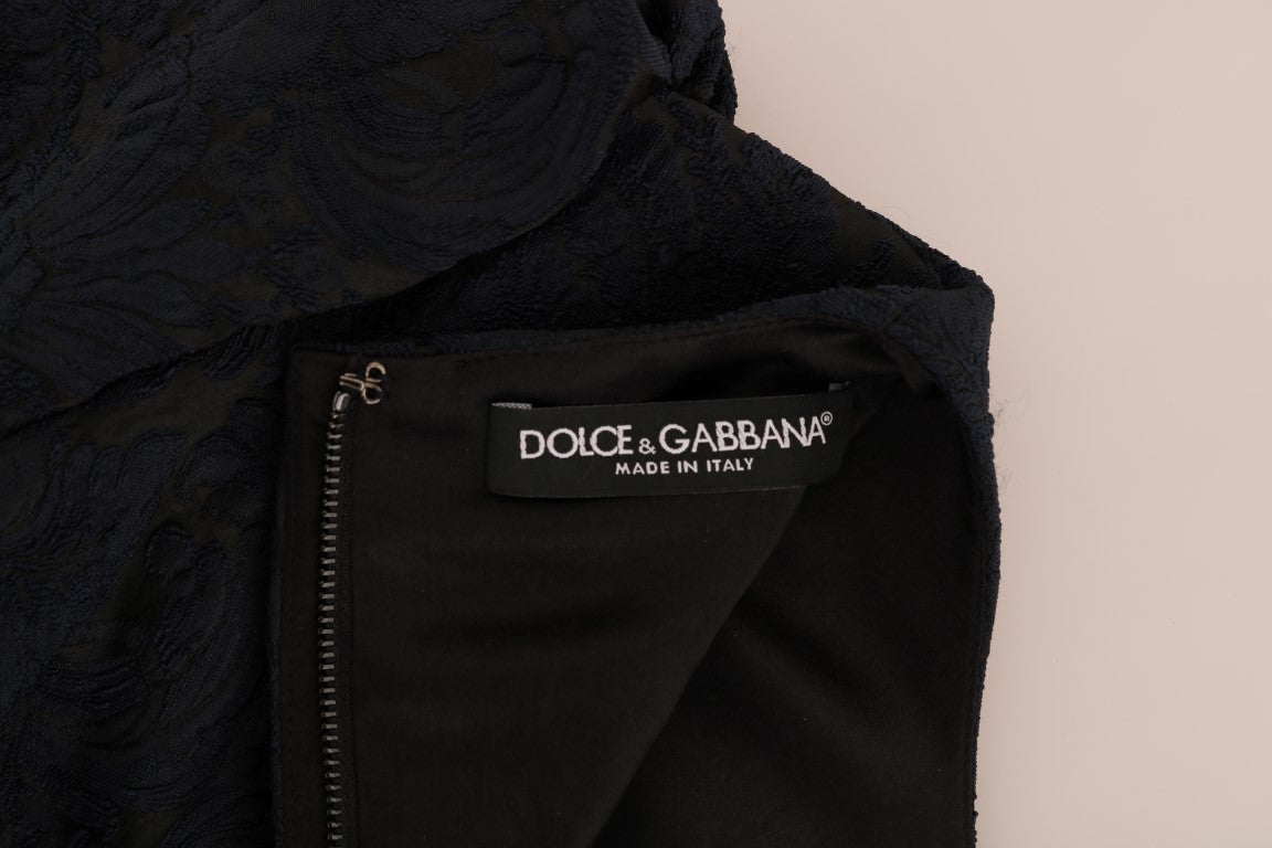 Dolce & Gabbana – Schwarz-blaues ausgestelltes Minikleid