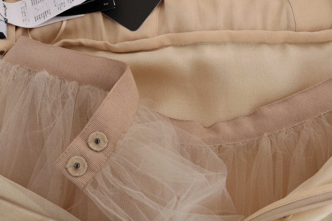 Dolce & Gabbana – Kleid aus goldener Seide mit Kristallverzierung