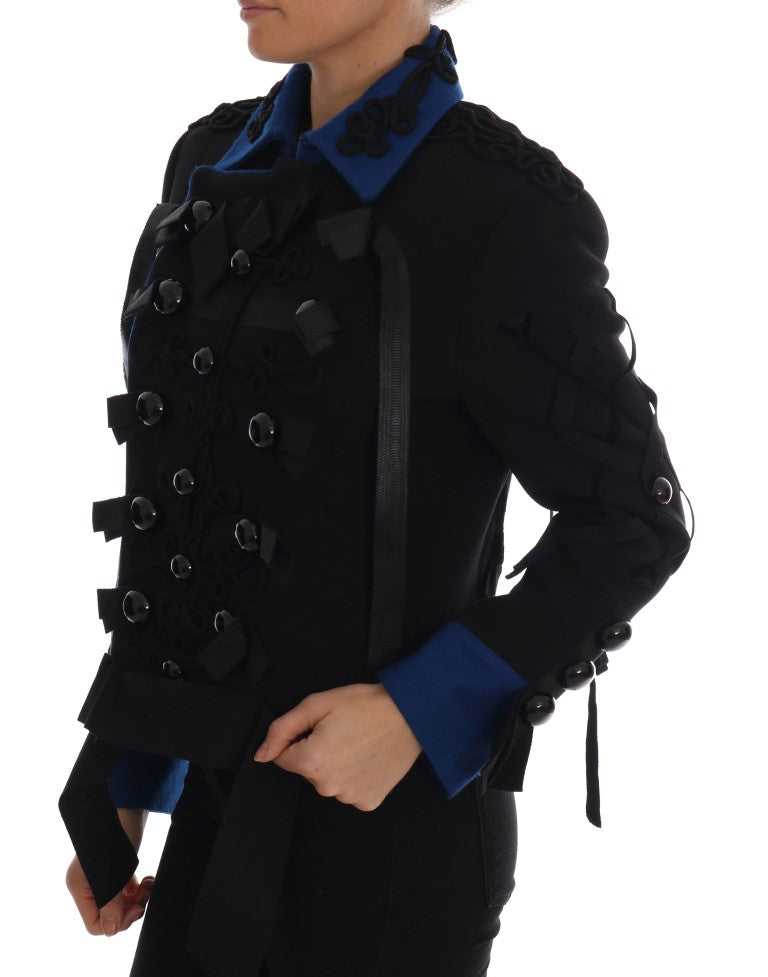 Dolce & Gabbana – Schwarze Trenchcoatjacke aus Wolle