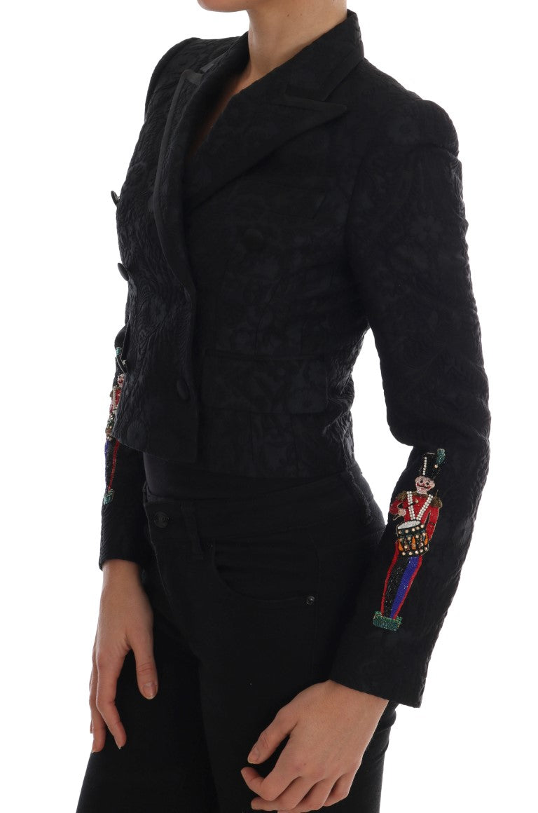 Dolce & Gabbana – Schwarze Blazerjacke aus Brokat