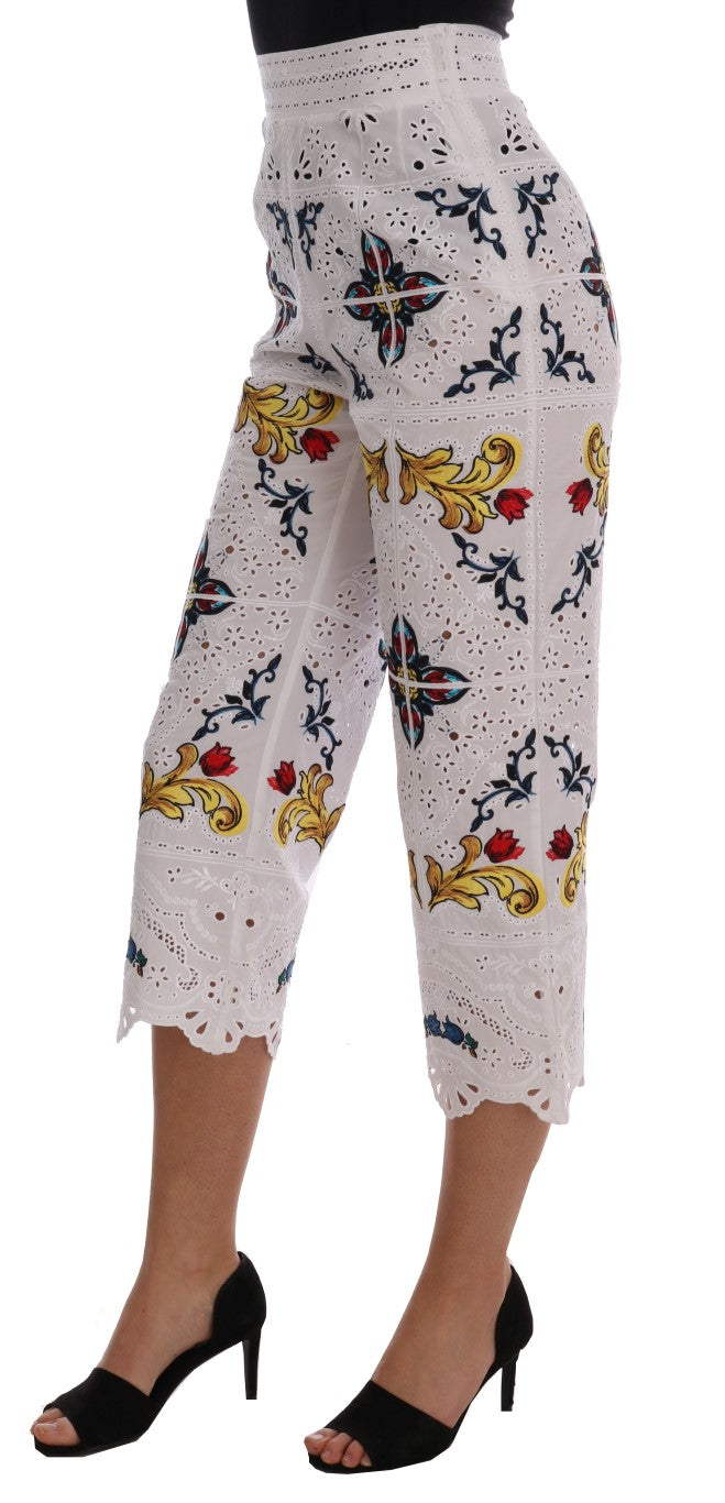 Dolce & Gabbana – mehrfarbige Caprihose mit Majolika-Ausschnitt