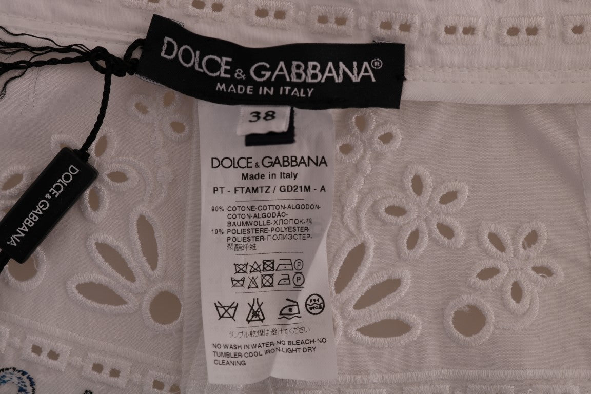 Dolce & Gabbana – mehrfarbige Caprihose mit Majolika-Ausschnitt