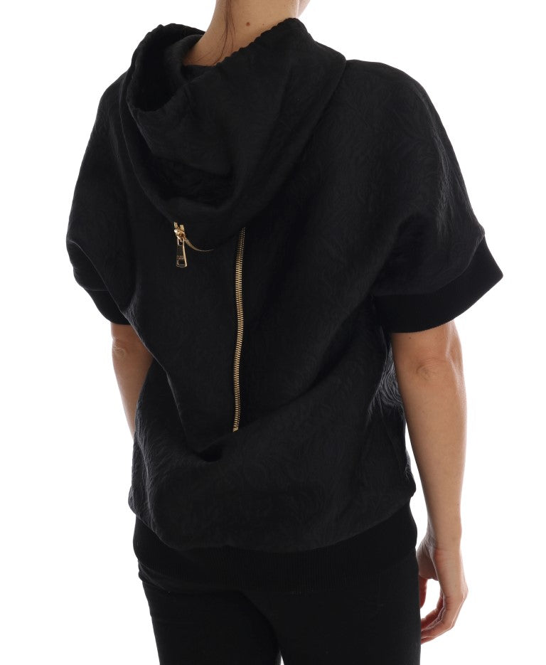 Dolce & Gabbana – Schwarzer Märchen-Kapuzenpullover mit Kristallen