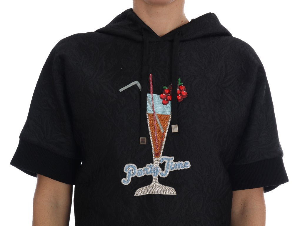 Dolce & Gabbana – Schwarzer Märchen-Kapuzenpullover mit Kristallen