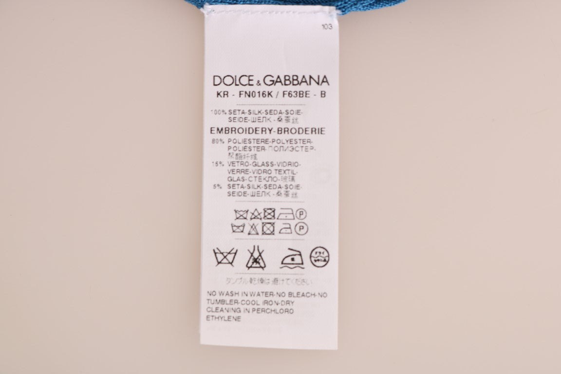 Dolce & Gabbana Blauer Pullover aus Seide „Love is“