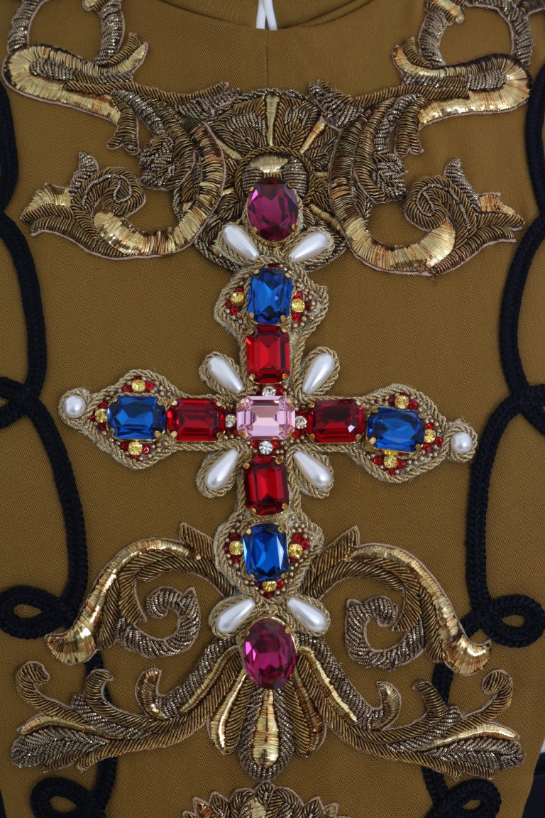 Dolce & Gabbana – Gelbe Weste mit Kristallkreuz