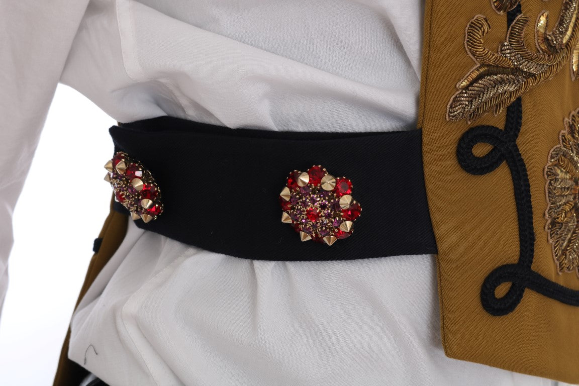 Dolce & Gabbana – Gelbe Weste mit Kristallkreuz