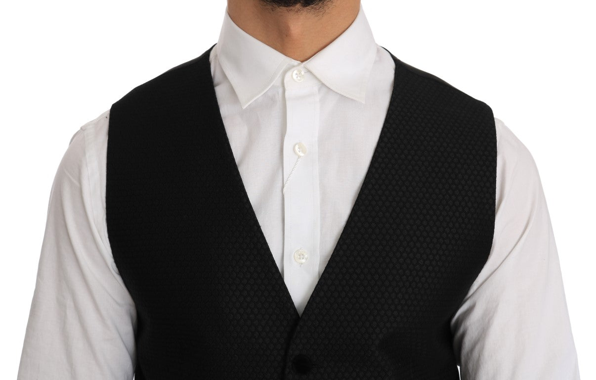 Dolce & Gabbana – Schwarze Strickjacke mit Tupfenmuster