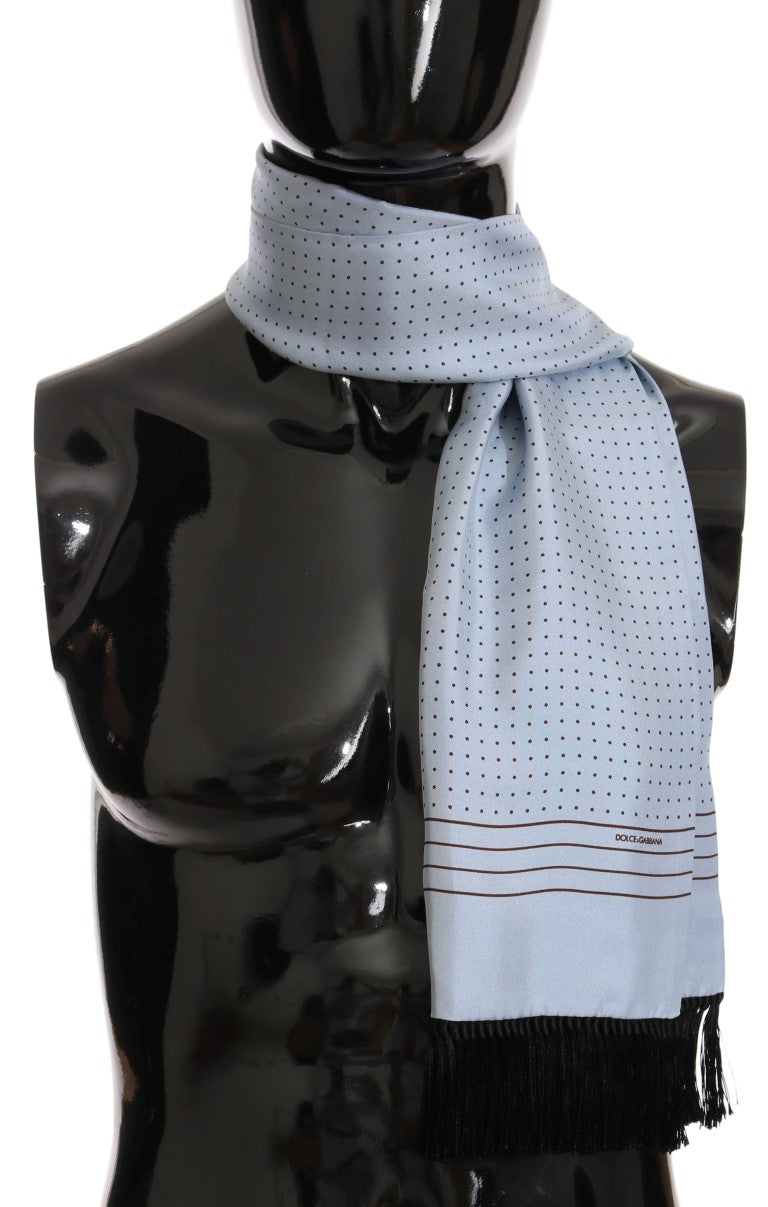 Dolce & Gabbana – Blauer Seidenschal mit Tupfen